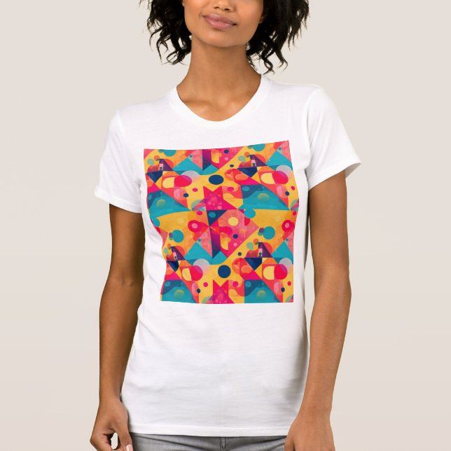 Abstrakt Geometrisk Retroformer T-Shirt (Framsida)