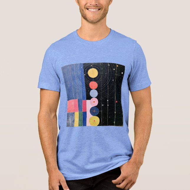 Abstrakt geometrisk stjärnnatt Celestial omloppsba T Shirt (Framsida)
