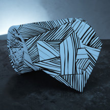 Abstrakt geometrisk svart & blå anpassad slips