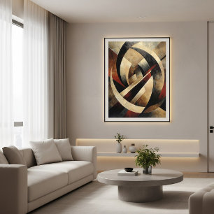 Abstrakt geometrisk trättextur poster