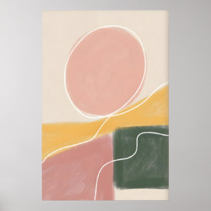 Abstrakt geometrisk väggkonst - mjuka färger med
