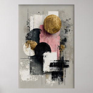 Abstrakt geometrisk väggkonsttryck, modern neutral poster