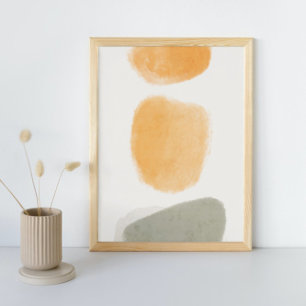 Abstrakt Geometrisk vattenfärg, Abstrakt, minimal Poster