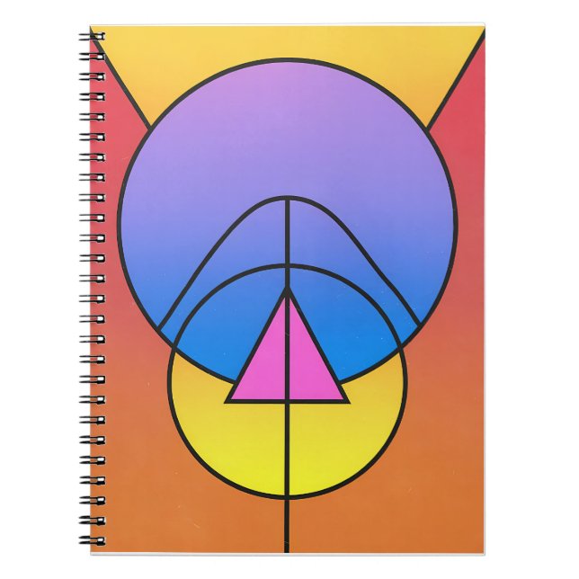 Abstrakt geometriska cirklar linje färgrik  anteckningsbok (Framsidan)