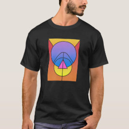 Abstrakt geometriska cirklar linje färgrik t shirt