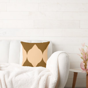 Abstrakt Geometriska former Brown Beige Diamond Kudde