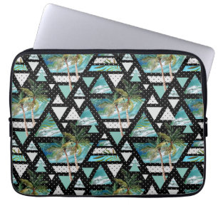 Abstrakt geometriska handflatan & vågarmönster laptop fodral