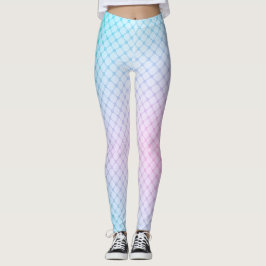 Abstrakt Geometriska nätverk för Grönt Linjer Leggings