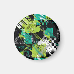Abstrakt Geometriska punkter Rand Mönster Magnet