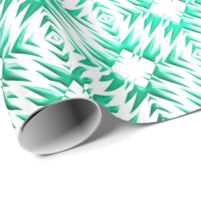 Abstrakt geometriskt krickamönster presentpapper (Rullad Hörn)