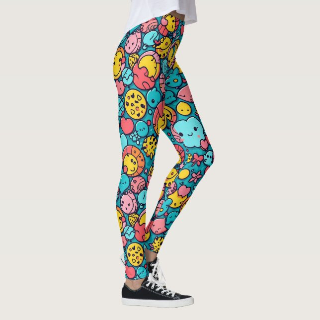 Abstrakt geometriskt mönster 33 - Leggings (Höger)