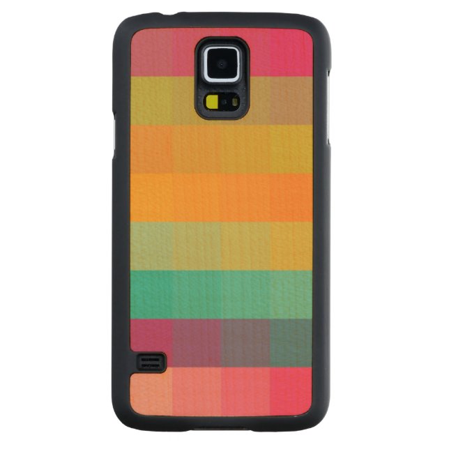 Abstrakt geometriskt mönster carved lönn galaxy s5 slim skal (Baksidan)