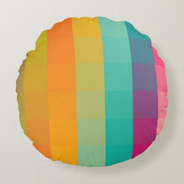 Abstrakt geometriskt mönster rund kudde (Framsidan)