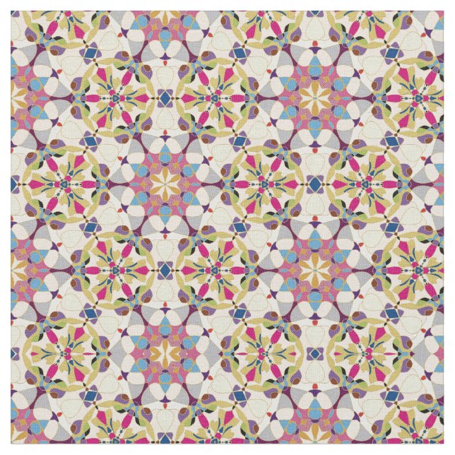 Abstrakt Geometry Pastel Tyg (Närbild)