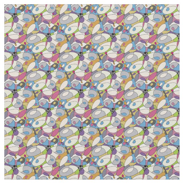 Abstrakt Geometry Pastel Tyg (Närbild)