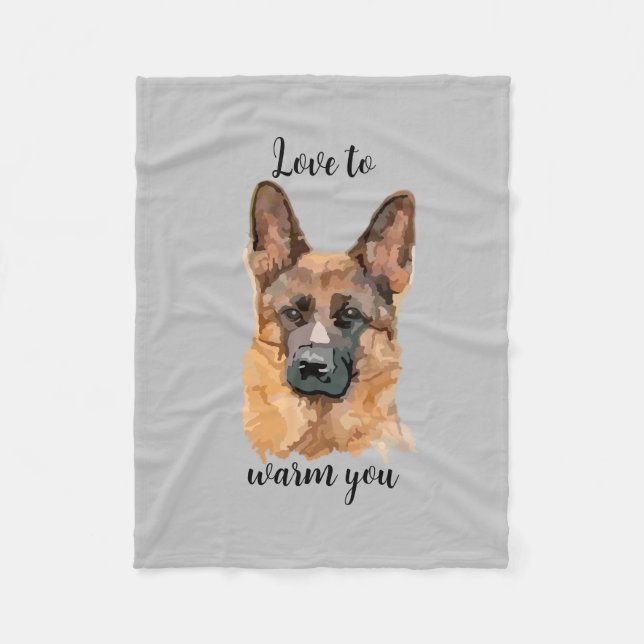Abstrakt German shepard Fleece Blanket (Framsidan)