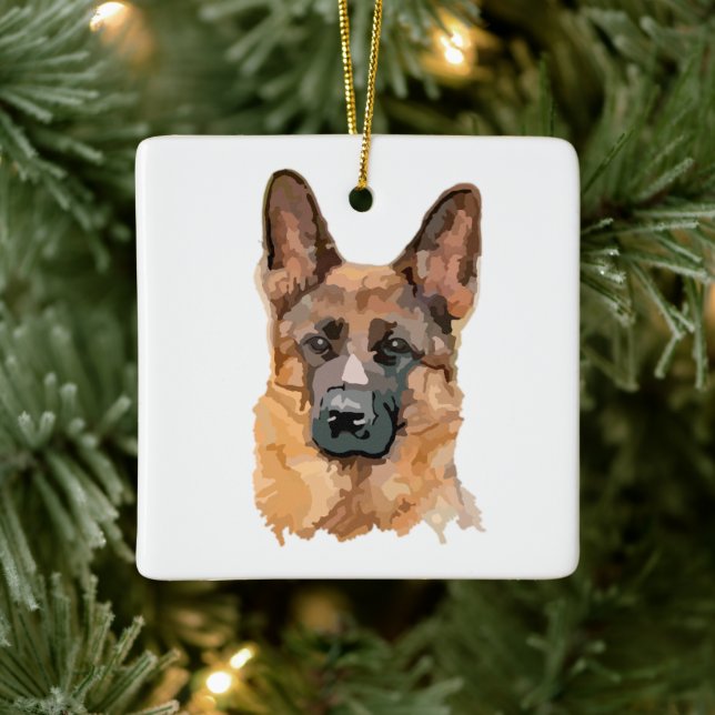 Abstrakt German shepard Ornament (Träd)