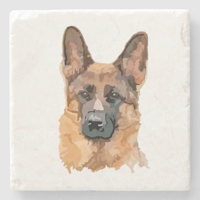 Abstrakt German shepard Stone Underlägg (Framsidan)