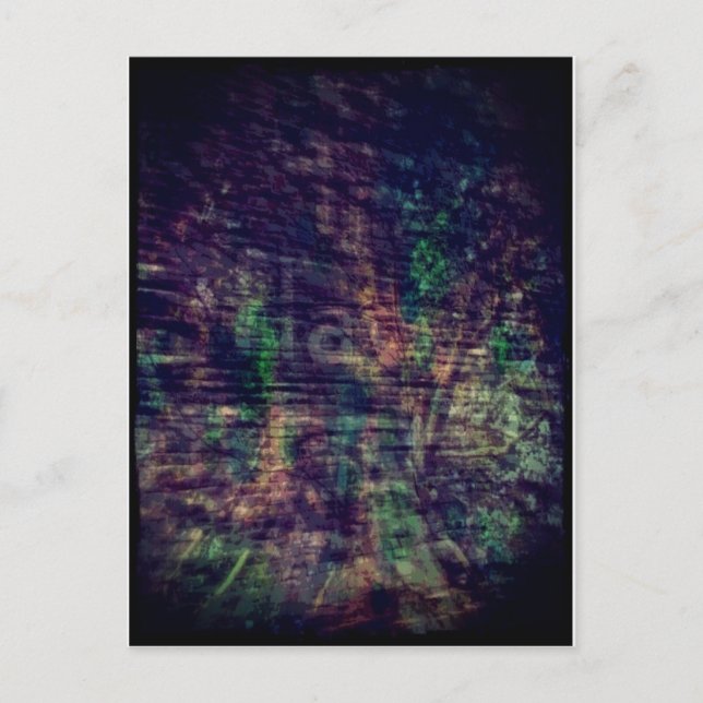 Abstrakt Ghost Sign och Träd Vykort (Framsida)