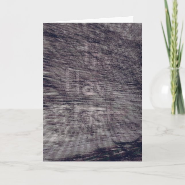 Abstrakt Ghost-tecken på Brick Byggnad Kort (Framsida)