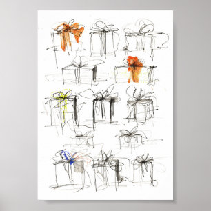 Abstrakt Gift Boxes Mönster Poster