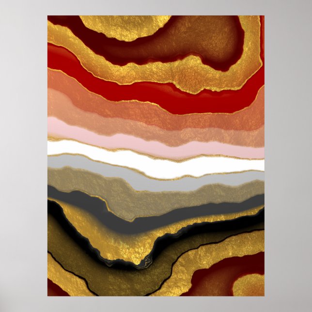 Abstrakt Gilded Agate Poster (Framsidan)