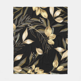 Abstrakt ginkgo löv. Luxury glitter ginkgo on r Fleecefilt