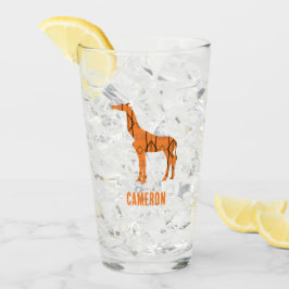 Abstrakt giraffe silhouette monogram glaskopp