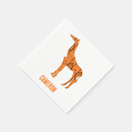 Abstrakt giraffe silhouette monogram pappersservett