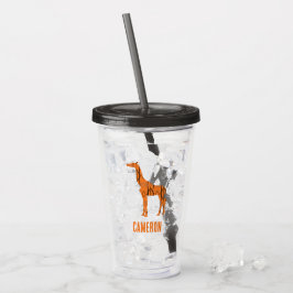 Abstrakt giraffe silhouette monogram take away mugg