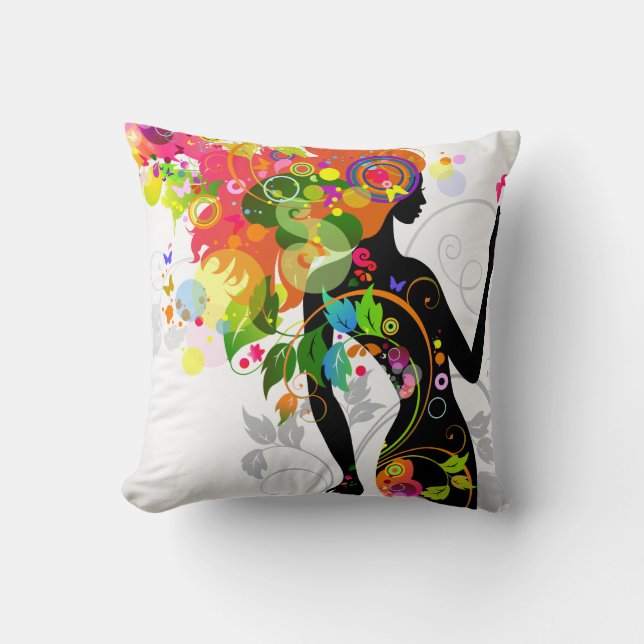 Abstrakt Girl American MoJo Pillow Kudde (Framsida)