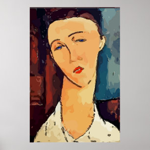 Abstrakt Girl Ansikte, lägg till eller redigera te Poster