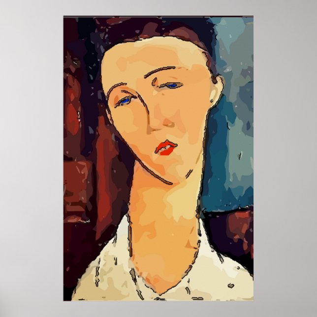 Abstrakt Girl Ansikte, lägg till eller redigera te Poster (Framsidan)