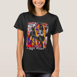 Abstrakt Girl Doberman Cities Stil Collagen Rebel T Shirt
