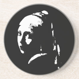 Abstrakt Girl med Pearl Earring Sandstone Underläg Underlägg