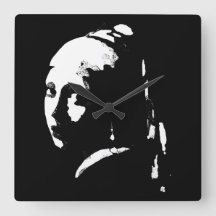 Abstrakt Girl med Pearl Earring Wall Clock