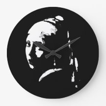 Abstrakt Girl med Pearl Earring Wall Clock