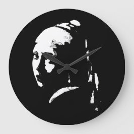 Abstrakt Girl med Pearl Earring Wall Clock Stor Klocka