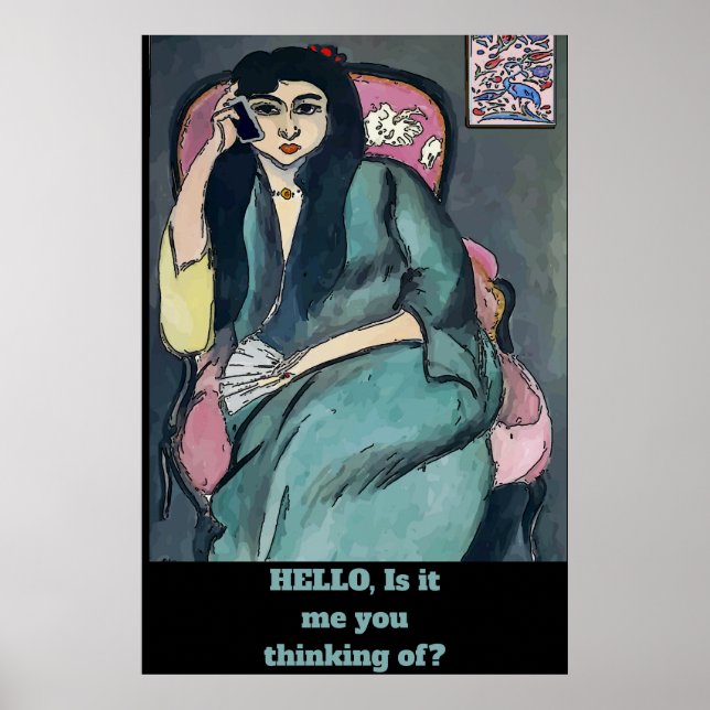 Abstrakt Girl on Cell Mobil Poster (Framsidan)
