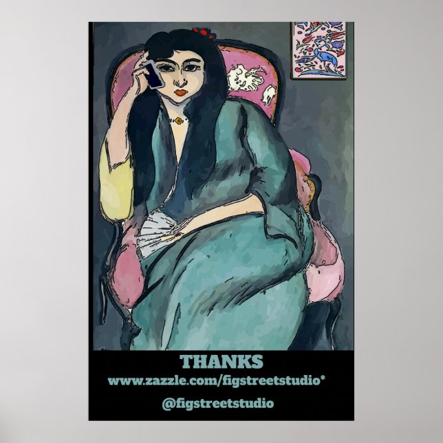 Abstrakt Girl on Cell Mobil Poster (Framsidan)