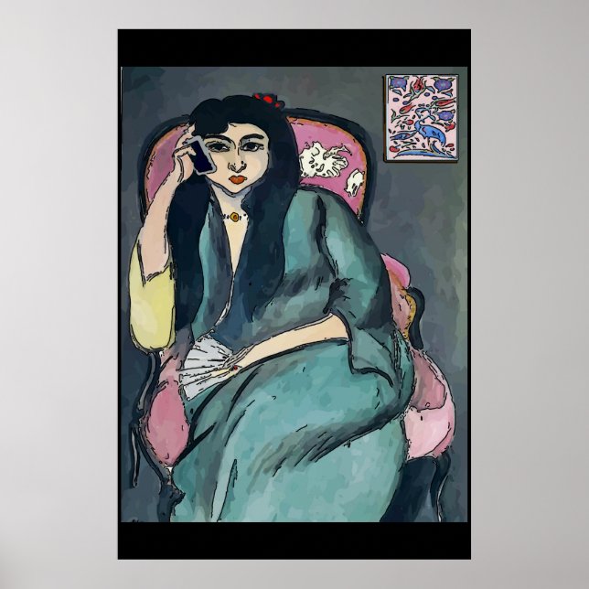 Abstrakt Girl på Cell Mobil Poster (Framsidan)