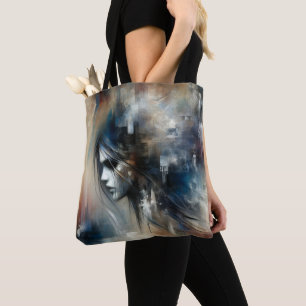 Abstrakt Girl Painting Tygkasse