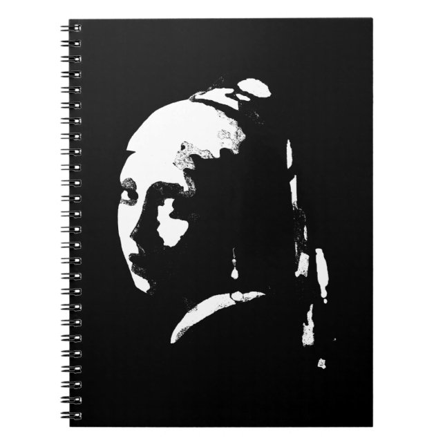Abstrakt Girl with Pearl Earring Anteckningsbok (Framsidan)
