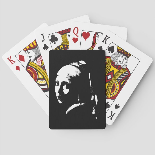 Abstrakt Girl with Pearl Earring Casinokort (Baksidan)