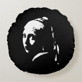 Abstrakt Girl with Pearl Earring Dekorativ kudde