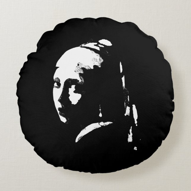 Abstrakt Girl with Pearl Earring Dekorativ kudde (Framsidan)