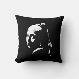 Abstrakt Girl with Pearl Earring Dekorativ kudde