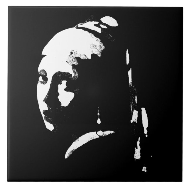 Abstrakt Girl with Pearl Earring Kakelplatta (Framsidan)