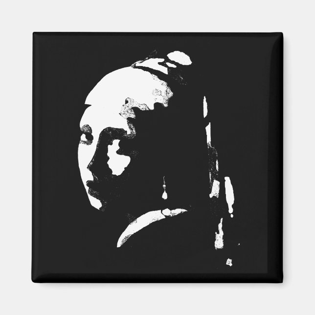 Abstrakt Girl with Pearl Earring Magnet (Framsidan)