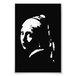 Abstrakt Girl with Pearl Earring Photo EnUtvidgnin Fototryck